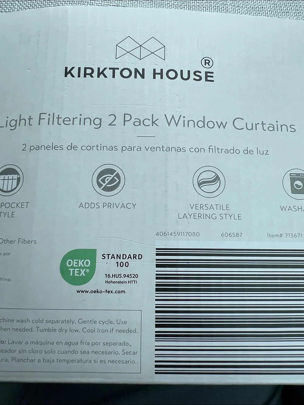 New in box Kirkton House  Light filtering 2 Pack Window Curtains 84”